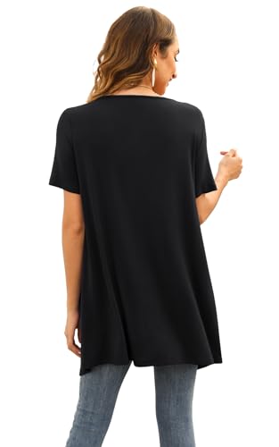 Floral Short Sleeve Cardigans for Women Casual Drape Open Front Lightweight Summer Cardigan with Pocket High Low Hem4