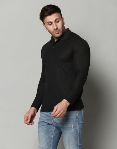 Image of INKKR Full Sleeve Men's Solid Polo Neck T-Shirt Combo