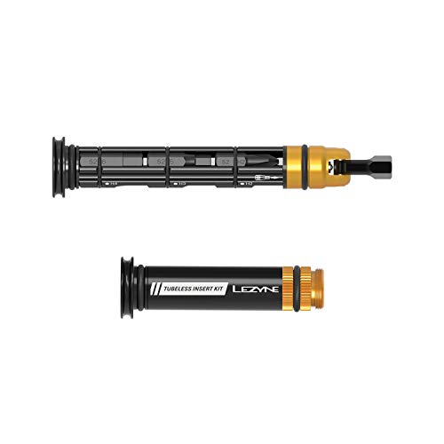 LEZYNE Dual Insert Bicycle Kit, Handlebar Insert End Cap Multi-Tools, Includes Tubeless Tire Repair Kit with 5 Tire Strips & Tool Insert Kit, Compact, Bike End Cap Repair Multi-Tool