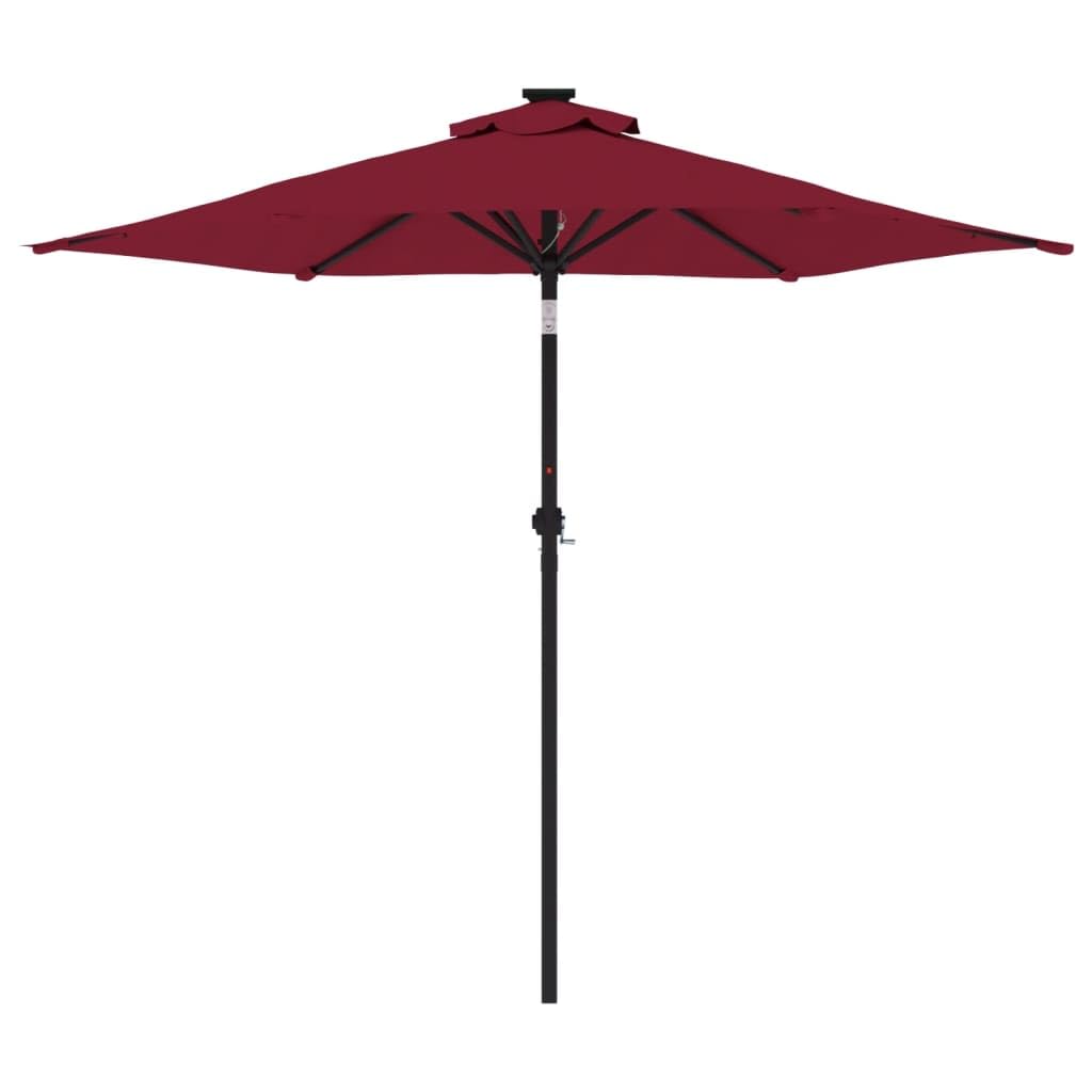 SYDE Bordowy parasol ogrodowy ze stalowym słupkiem 225 x 225 cm