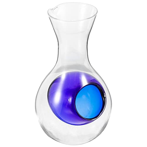 Cabilock Cold Sake Decanter Glass Wine Decanter with Ice Pocket Wine Bottle Japanese Style Cold Sake Chilled Server Wine Pour Carafe Slant Cut Whiskey Dispenser for Home Bar? 400ML