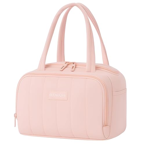 Image of SVH Reusable Thermal Lunch Carrier for Women & Kids | Insulated Lunch Tote with Front Zipper Pocket, Leak-Resistant Interior & Double Zipper Closure (Peach Blush)
