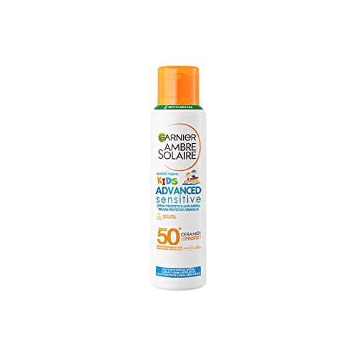 Garnier Ambre Solaire Advanced Sensitive Kids Ceramide Protect Aerosol Spray Anti-Sand SPF50+, 150 ml – Ansicht 1
