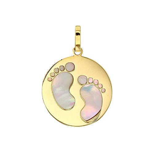 Pendentif pieds or et nacre, le lien éternel entre une mère et son enfant