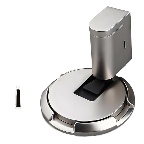 Livoravoli Magnetic Door Stop Heavy Duty Stainless Steel Door Catch Wedge Adjustable No Drilling Floor Doorstop Mounted or Self Adhesive Metal Door Stoppers for Floor Bathroom Doorstop (Silver)