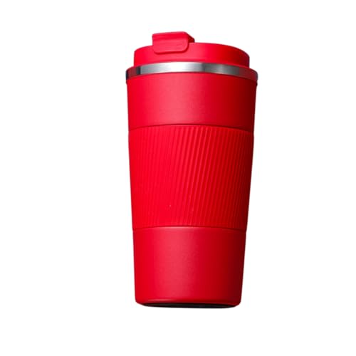 BAITIQUE (ベイチーク) 断熱トラベルコーヒーマグ 蓋付き - 漏れ防止ステンレススチールサーモスタンブラー ホット&コールドドリンク用 - 再利用可能 こぼれ防止 持ち運び用カップ キャンプ オフィス 旅行用 (レッド 510ml)