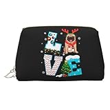 HFDGFJKKL Mochila Pug Dog Love Women Bolsa de cosméticos Organizador de maquillaje de viaje Bolsillo Almacenamiento de artículos de aseo Caja de Dopp Kit regalo para el Festival