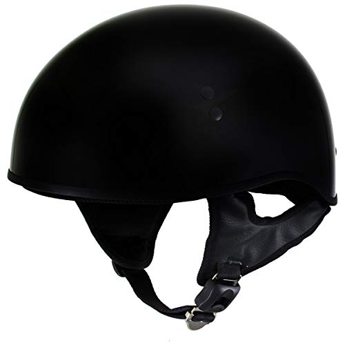 Hot Leathers HLT68 Gloss Black The O.G. Advanced DOT Skull Cap Motorcycle Half Helmet Biker - Large