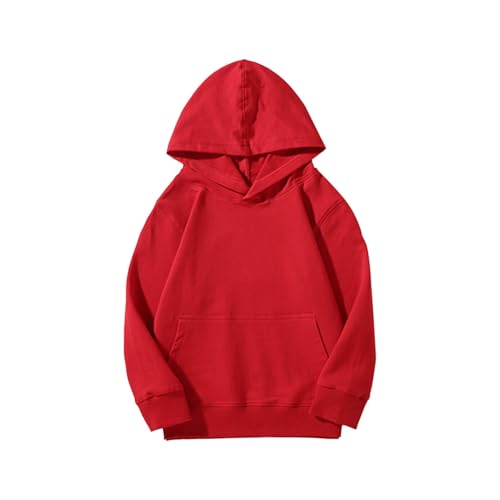 Lista de Sudaderas con capucha para Niño para comprar online. 43 Sudadera casual de manga larga para niñas y niños, sudadera holgada de gran tamaño, con bolsillo, ropa de otoño e invierno, Rojo -, 13-14 Años