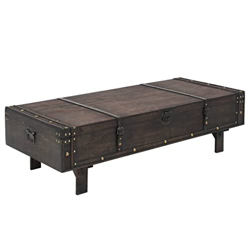 vidaXL Mesa de Centro, Cofre de Almacenamiento, Baúl para Ropa Libros, Banco de Entrada Pasillo Hogar, Madera Contrachapada Estilo Vintage