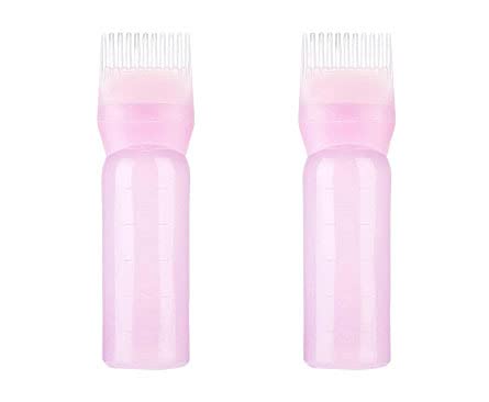 Haarfärbebürstenflasche – 160 Ml, Mit Skala & Applikatorbürste, Auslaufsicher (Farbe Wählbar: Rosa, Lila, Weiß)