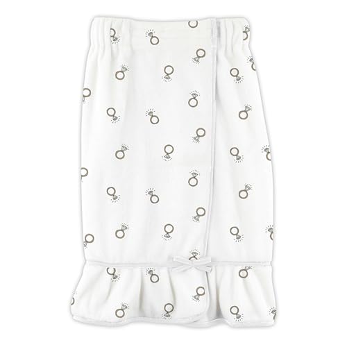 Image of Bella Sleep + Spa Ultra Soft Plush Luxury Spa Shower Bath Wrap with Adjustable Closure, One Size, White Rings