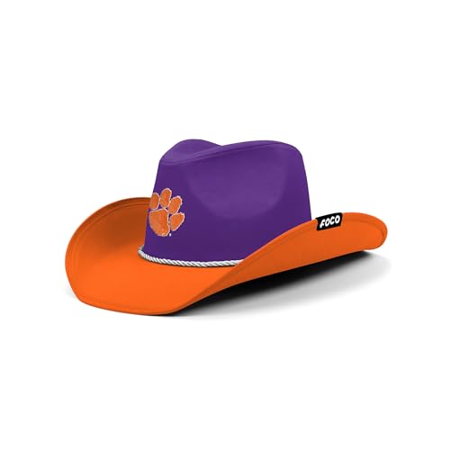 FOCO Clemson Tigers NCAA College Logo Two Tone Cowboy Hat, Team Color