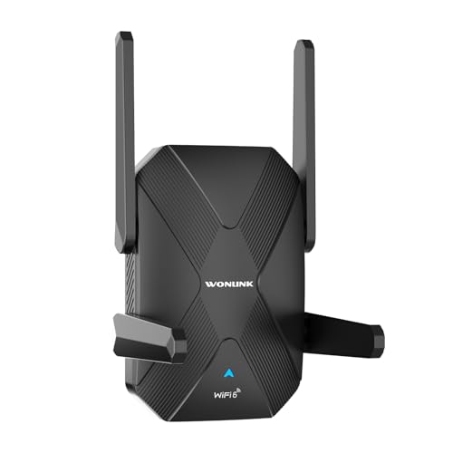 WONLINK Repetidor WiFi 6 Amplificador Señal WiFi, AX1500 Dual Banda 5/2.4Ghz con 4 Antenas, Puerto de Ethernet, WPS, Luz Indicadora de Señal, Extensor WiFi Soporte Modo Repetidor/Router/Ap,Enchufe EU