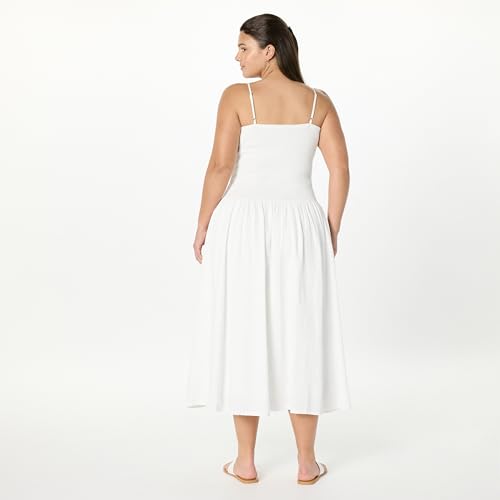 Image of The Drop Womens Florencia Smocked Bodice Linen Maxi Dress