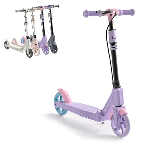 CADEHUB Patinetes para Adultos Y Adolescentes Plegable Altura Ajustable Ruedas Grandes Ligero Duradero SuspensióN Antichoque Capacidad De hasta 100 Kg Patinete Adulto No Electrico Purple