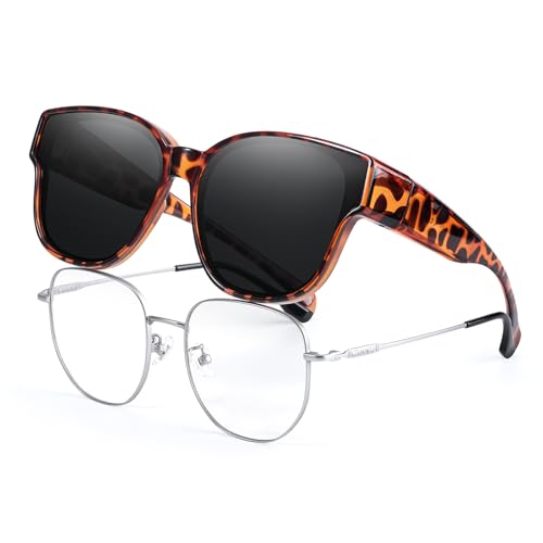 LVIOE Fit Over Sunglasses for Women Men Polarized Wear Over Eyeglasses with UV400 Protection LS8001