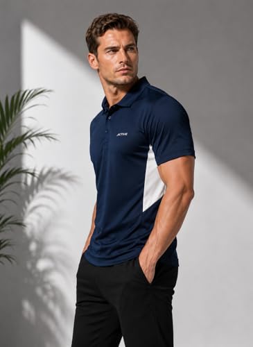 Image of Raves Mens Performance Collared Polo Shirt | Quick Dry, Lightweight, Breathable Sports & Everyday Wear Polo | Athletic Fit