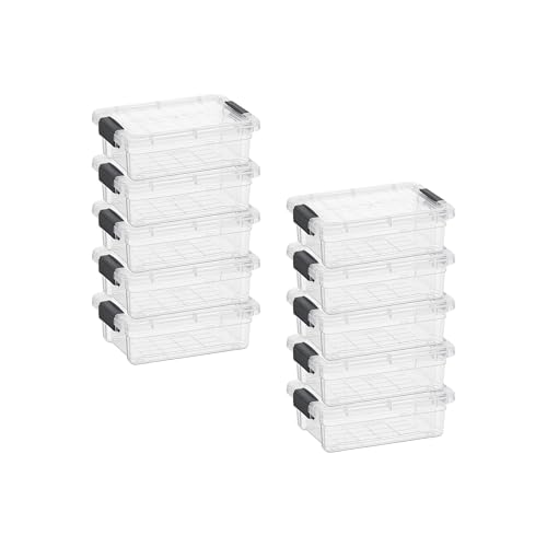 Image of Superio 1.27 Quart Clear Plastic Storage Containers with Lids, Stackable Organizer Bins, BPA-Free Storage Boxes for Home, Office, Dorm & Classroom, 10 Pack