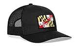 HAKA Maryland Flag Hat – Maryland Trucker Hat Baseball Cap Snapback Golf Hat (Black)