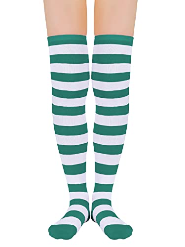 Image of Century Star Thigh High Socks Striped Extra Long Tube for Women Over the Knee Athletic Sports Socks Plus Size Stockings