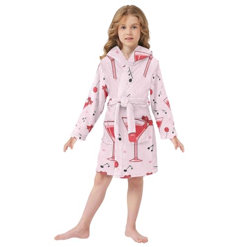 Kids Bath Robes Girls Cherry Christmas Seamless Hooded Bathrobe For Girls2