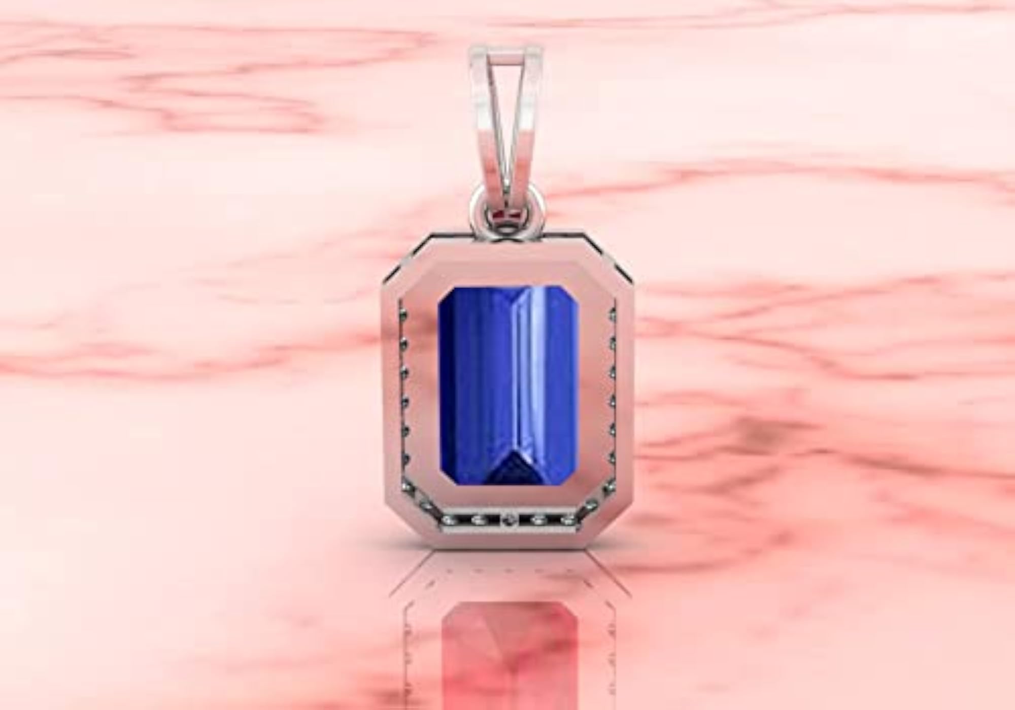 Blue Sapphire 925 Sterling Silver Pendant, 4.25 Ratti