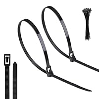 Yatrosynth 50 Stück Kabelbinder Wiederverschließbar, UV Beständig Kabelbinder lang Set, 200mm x 4.8mm, für Kabelmanagement, Gartenarbeit, Wohnen - Schwarz
