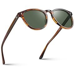 3. Brown Striped Frame Green Lens