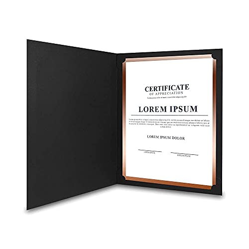 Sunee Certificate Holders(Black, 30 Packs), Diploma Covers Gold Foil Border, For Letter Size 8.5X11 Certificates, Cardstock, Document Papers #TOP5