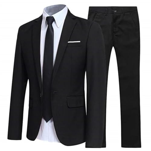 Men's Slim Business Suit Set - 2-Piece Single Button Jacket Pants | Wedding Party Casual2