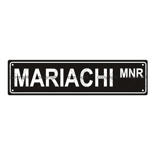 MARIACHI MNR MUSIC Metal Tin Street Sign Bar Cafe Garage Cave Home Room Wall Bathroom Farmhouse Garden Porch Patio Decor, 16 x 4 Inch