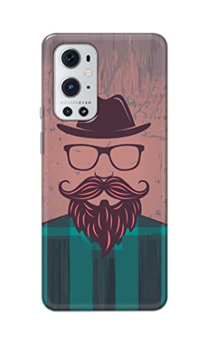 Image of PRINTFIDAA Man Icon with Beard Shirt Hipster Printed Designer Hard Case for OnePlus 9 Pro Back Cover -(e) RPM1001