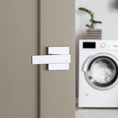 Image of Kwikset Singapore Interior Passage Door Handle, Lever For Closet and Hallway Doors, Reversible Non-Locking Handle Lever, Polished Chrome