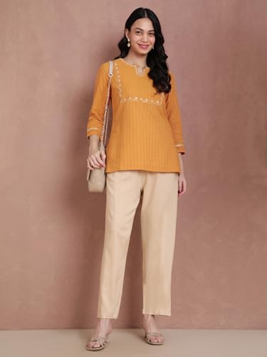 Image of TWIN BIRDS Women Viscose Kurti Pants | Straight Fit Ethnic Daily Trousers