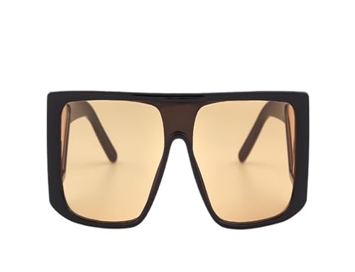 BGMCSFerG Retro Big Square Frame Men Sunglasses Oversize Black Visor Sun Glasses Men Shades for Women