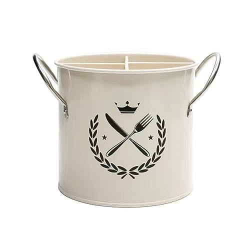 tonntyann 和風 箸立て カトラリースタンド お箸・スプーン・フォーク収納 水切りラック キッチンスタンド 卓上キッチン食器収納 おし台所収納 ラック 水抜き穴付き(お箸 スプーン別売り) (ホワイト)