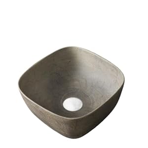 Yqinqin83B Viereckiges Vintage-Tischwaschbecken Grau