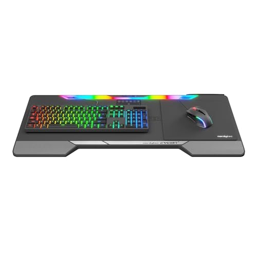 Couchmaster Lapboard³ with HORIZONLIGHT RGB Bar, Ultimate Ergonomic USB-Hub Gaming Lap Board for Couch and Bed, Large, Stable and Compatible with All Keyboards and Mice, Laptops, PCs, PS4/5, Xbox