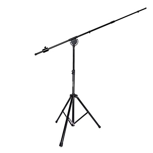 LyxPro SMT-1 Professional Microphone Stand Heavy Duty 93” Studio Overhead Boom Stand 76” Extra Long Telescoping Arm Mount, Foldable Tripod Legs & Adjustable Counterweight