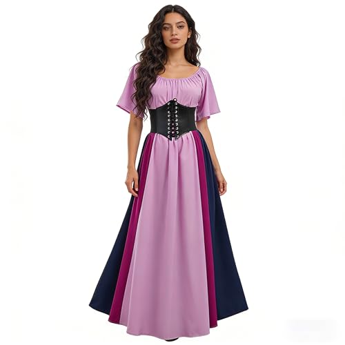 Jupe + ceinture violette XXL sur cette robe renaissance médiévale femme au style gothique unique