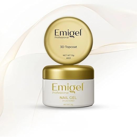 Emigel Professional UV 3D Top Coat Gel | Transparent Nail Gel Polish with Smooth Finish | Clear Nail Polish Base Coat | Long Lasting Nail Protector 15G-picture-35