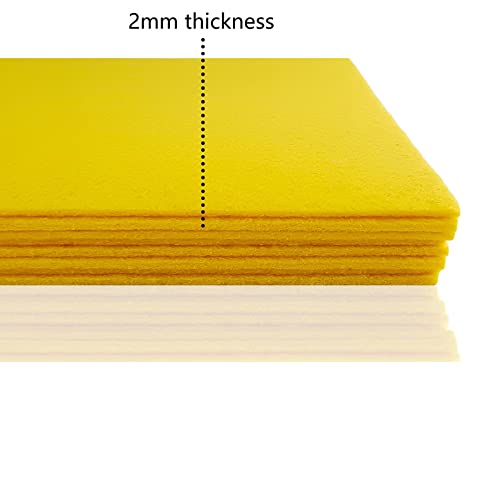 Image of Jtnohx Stiff Felt, 2mm Thick Felt Sheets for Crafts, 8 inchx12 inch Hard Felt Fabric Squares 8Pcs for DIY Projects (Yellow)