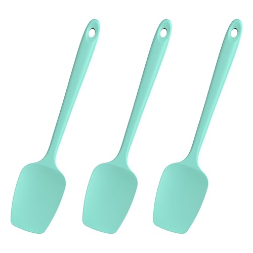 Doosu - Espátulas de cuchara de silicona resistentes al calor, cucharas de cocina flexibles de alta temperatura de 315.6 °C, a prueba de arañazos, para mezclar, agitar, raspar, servir, utensilios de