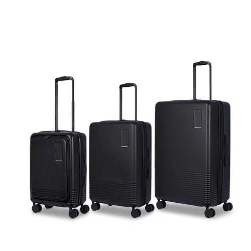 Image of VENTEX Hard Luggage Trolley Bag (Black, Set of 2 (20-Inch + 24-Inch))