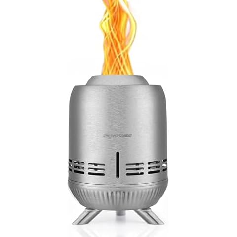 7 Inch Tabletop Fire Pit with Stand Smokeless 304 Stainless Steel Fire Pit for Camping Outdoor & Patio-Wood Burning or Pellet Fueled Portable Bonfire Cover