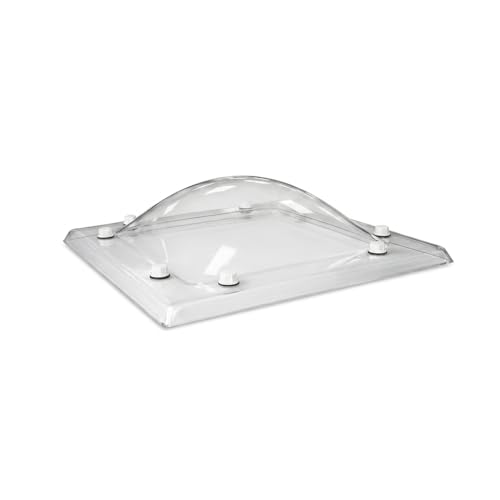 Ironlux - Cúpula Transparente para Claraboya Techo Cuadrada - Incluye Juntas, Fijaciones y Accesorios de Montaje - Tragaluz - Fabricada en Metacrilato - CxD = 50 x 50 cm - ExF = 64 x 64 cm