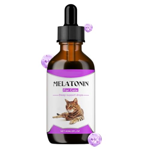 Evember Golosinas calmantes para Gatos, 60 ml, Ayuda calmante para Gatos, Gotas sedantes, suplemento antiagresión para Dormir, maullar, tormenta, Viajes, hogar, Interior, Cuidado Diario de la Salud
