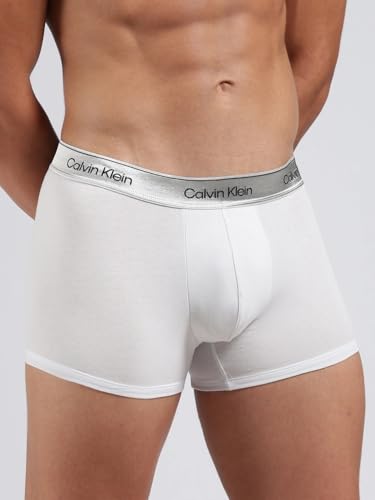 Image of Calvin Klein underwear Black Solid mid Rise Trunks - Pack of 3
