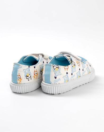 Bluey & Bingo Unisex Kids Off White Multi Character Trainers | Everyday Wear Sneakers| Hook and Loop Closure | Cartoon Print2